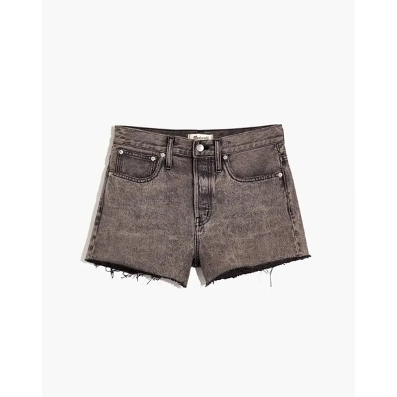 MADEWELL Relaxed Denim Shorts in Noll Wash Gray Charcoal Size 28 Button Fly - Picture 11 of 11
